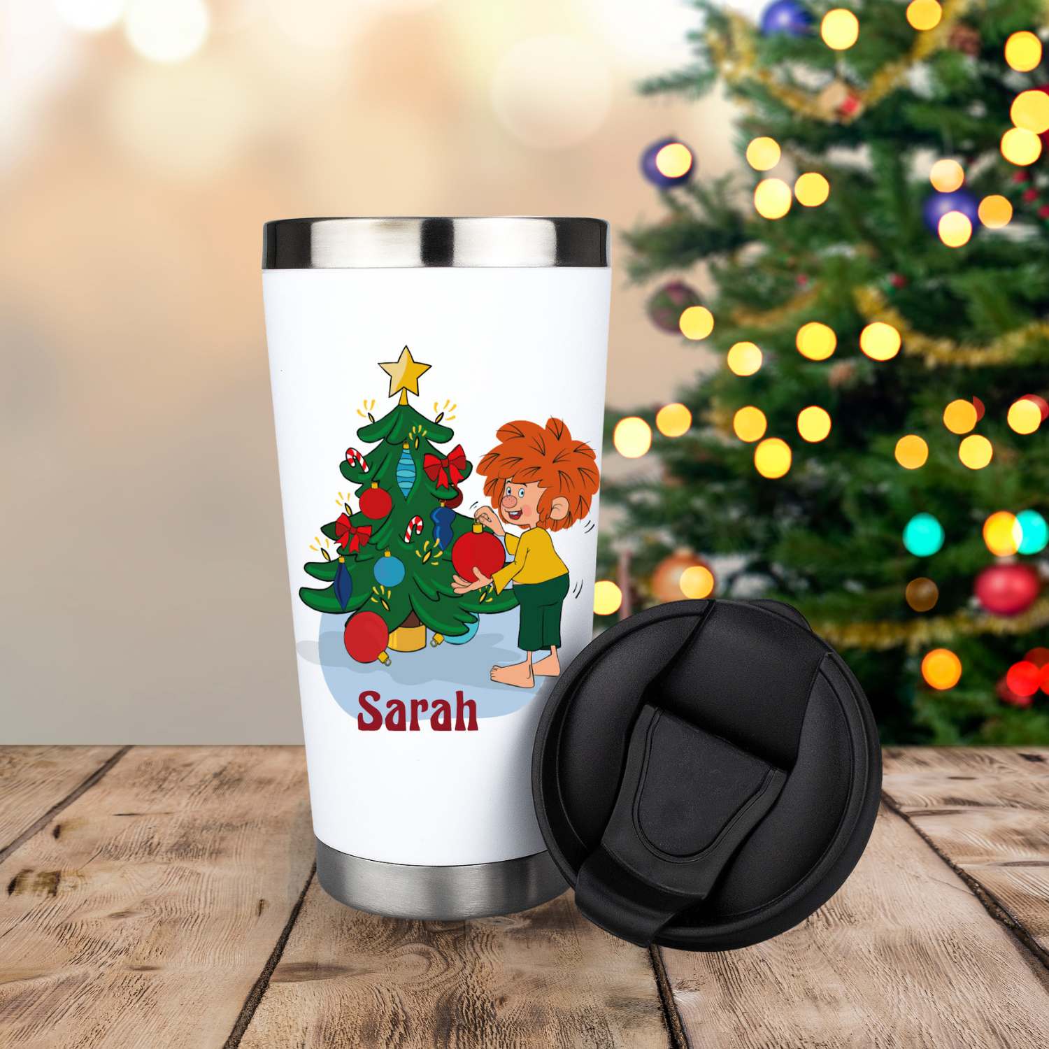®Pumuckl Thermo-Becher "Weihnachten" personalisierbar