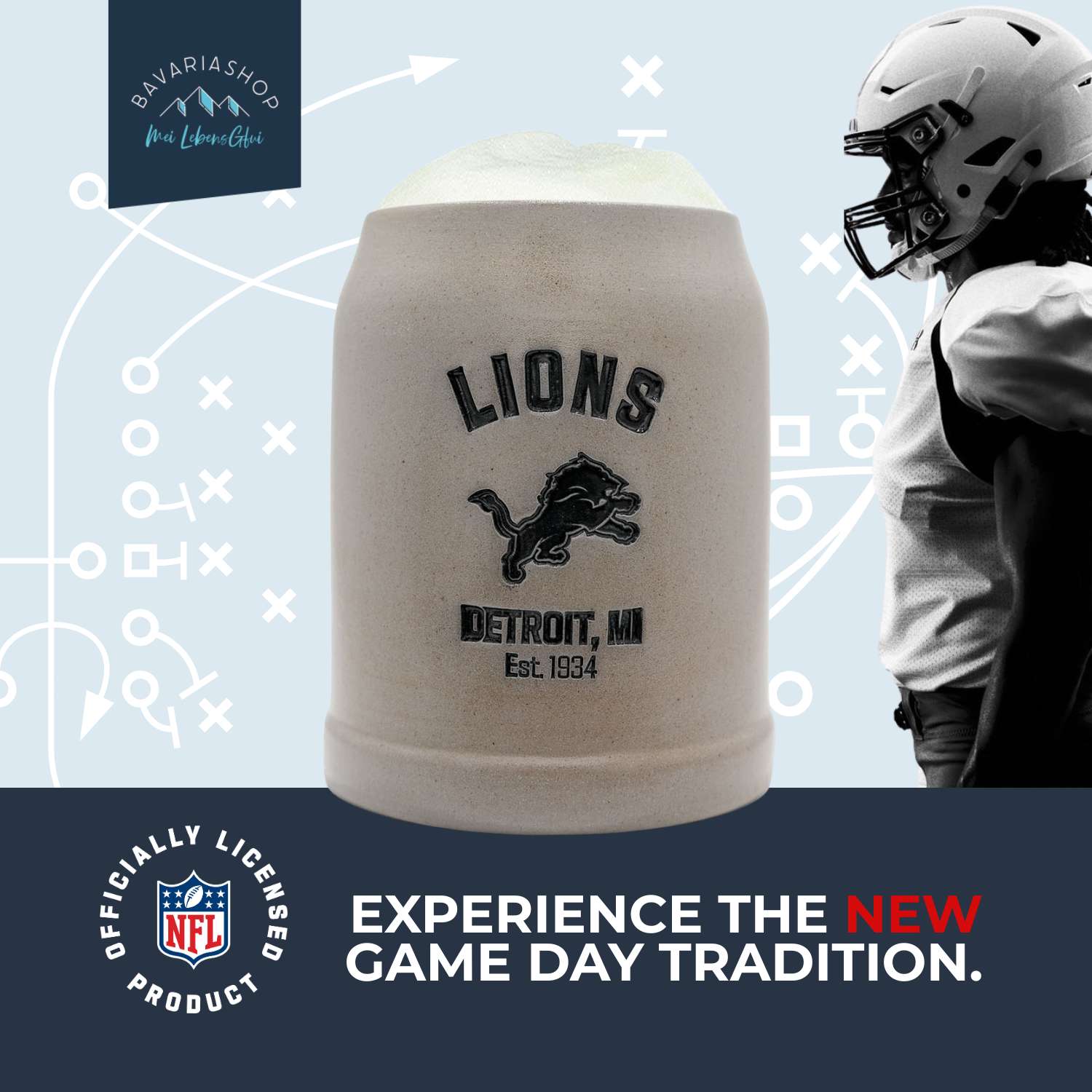 ®NFL PREMIUM Teamkrug "Detroit Lions"
