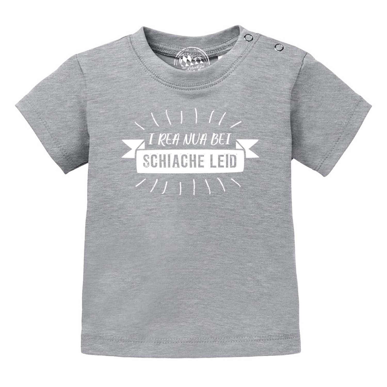 Kurzärmeliges Baby-T-Shirt mit rundem Halsausschnitt, Frontprint „I rea nua...“, aus 100 % Bio-Baumwolle.