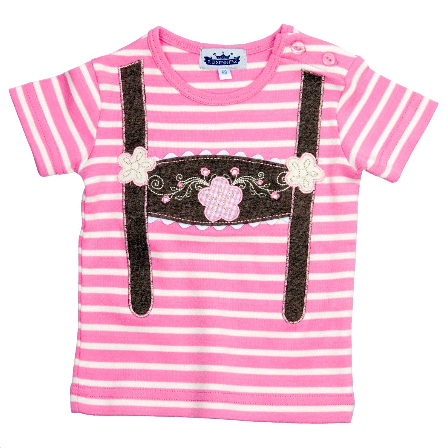 Babyshirt mit Hosenträger "Blumen" - bavariashop - mei LebensGfui