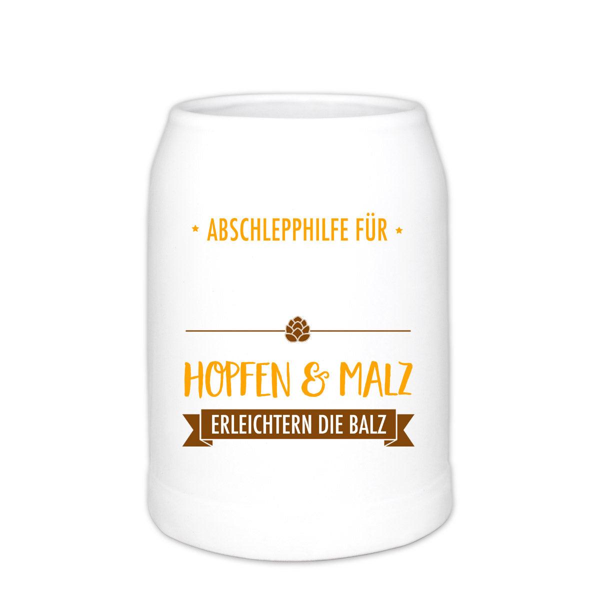 Bierkrug "Abschlepphilfe" mit Namesaufdruck - bavariashop - mei LebensGfui