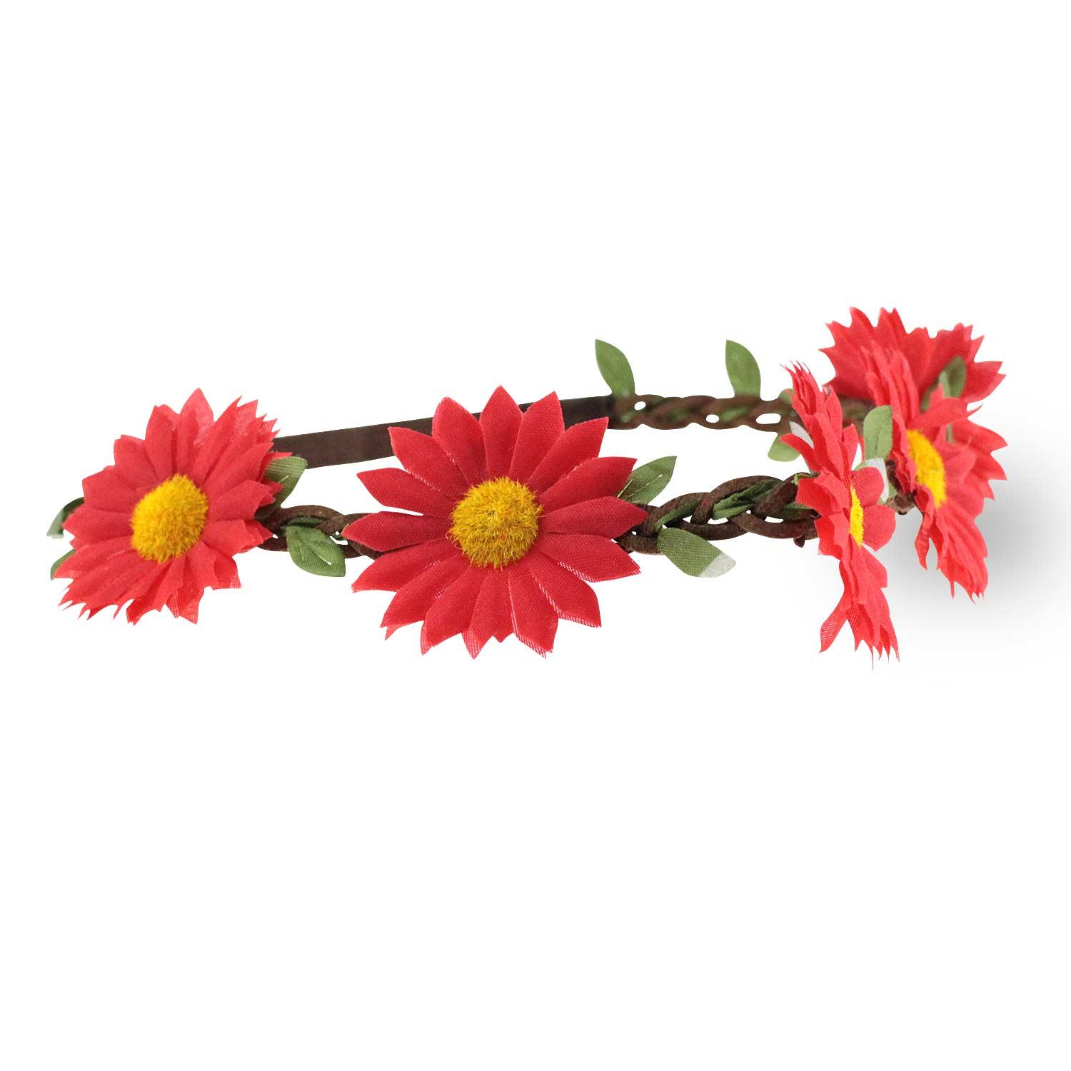 Blumen-Haarkranz rote Margeriten - bavariashop - mei LebensGfui