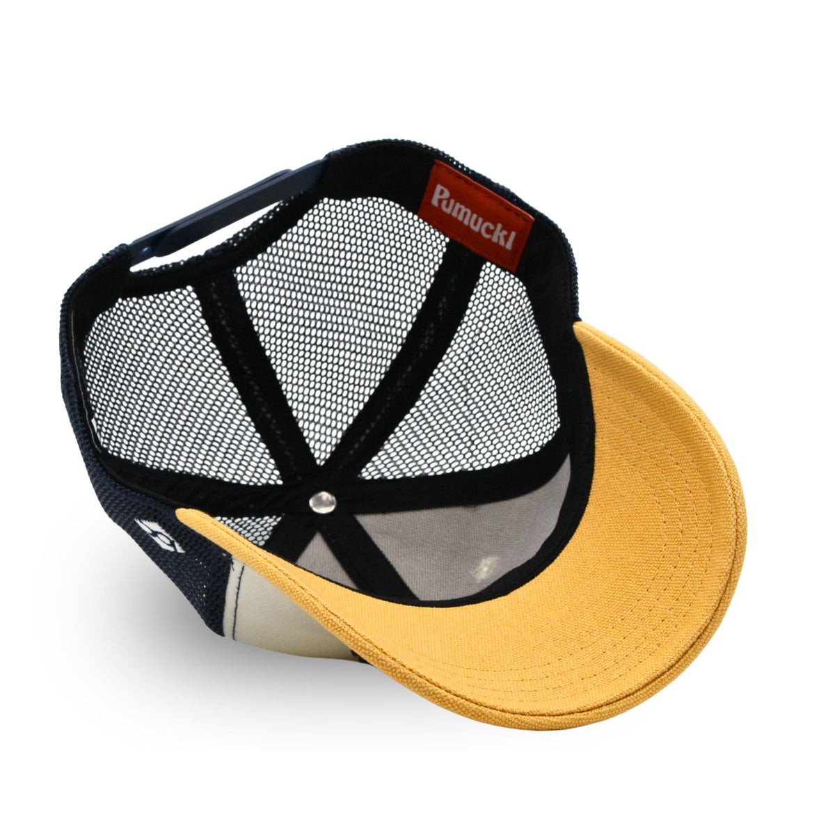 Pumuckl Trucker Cap Kinder Innenansicht mit Pumuckl-Label und Schirmunterseite