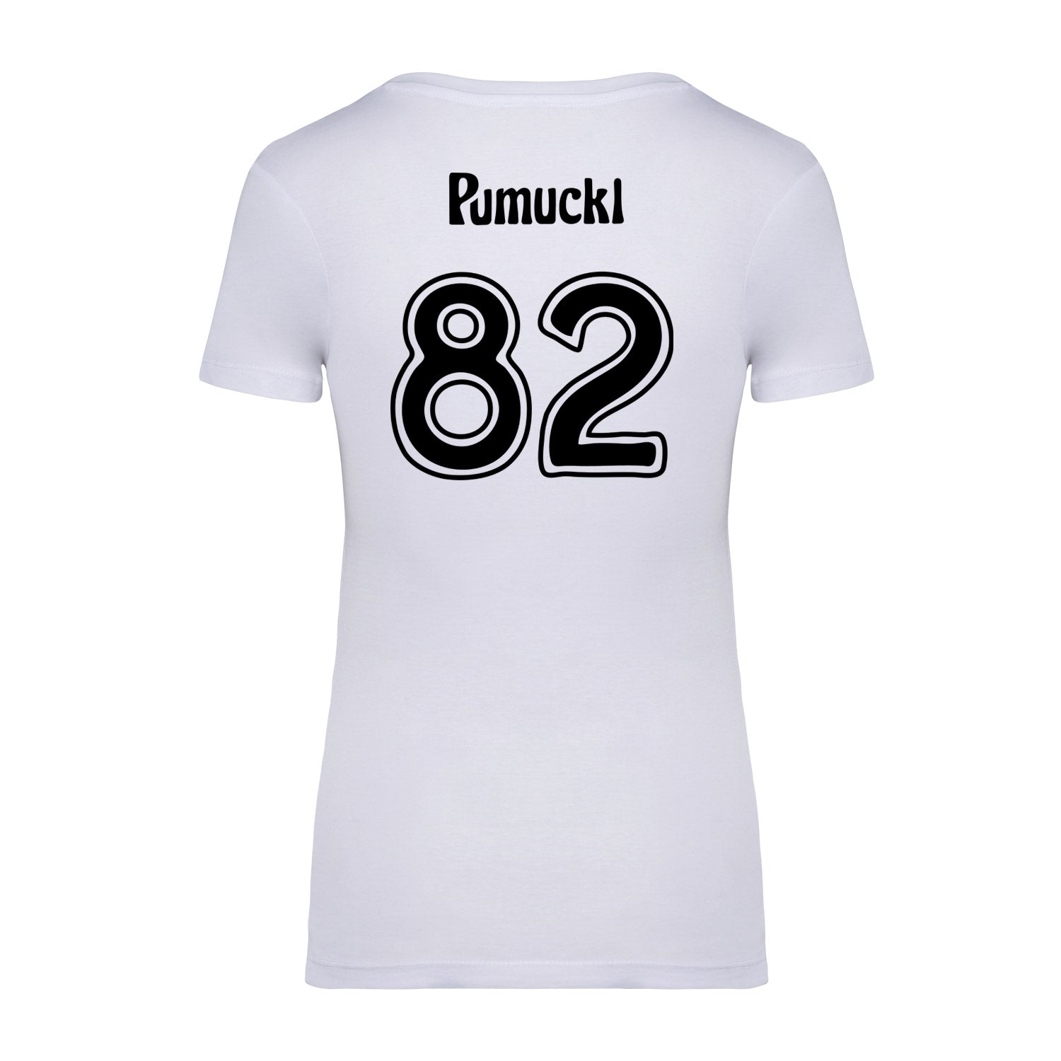 Damen T-Shirt mit Pumuckl-Motiv und Rückendruck „Pumuckl 82“, aus 100 % Bio-Baumwolle, Limited Edition.