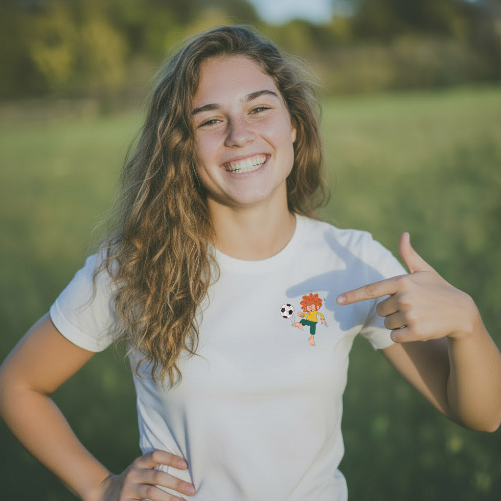 ®Pumuckl Damen T-Shirt "Fußball Kobold"