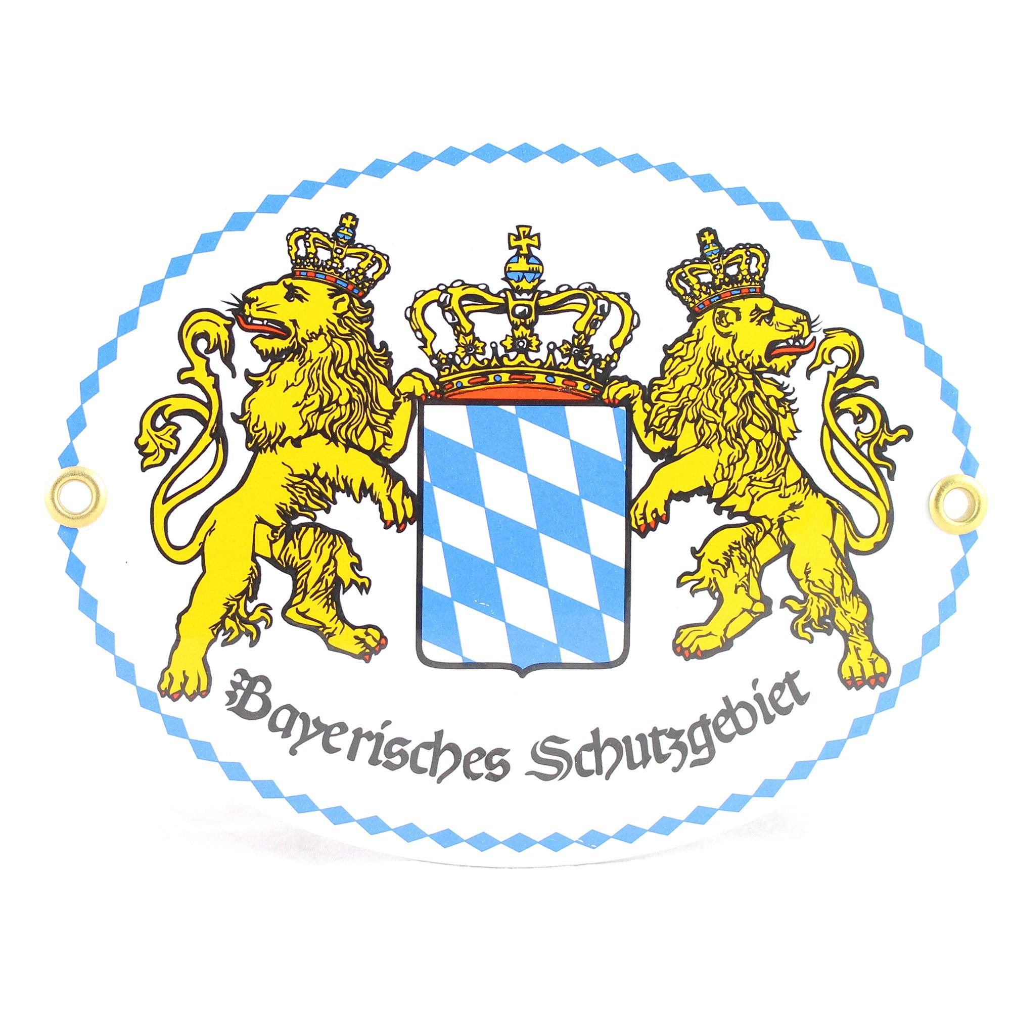 Emaille-Schild "Bayerisches Schutzgebiet" - bavariashop - mei LebensGfui