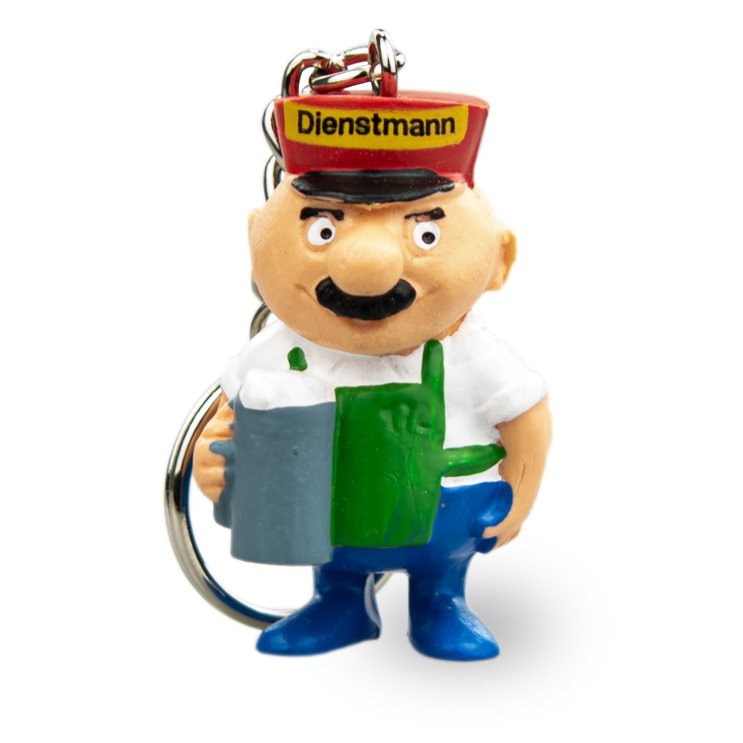 Schlüsselanhänger mit Cartoonfigur Engel Aloisius als Biertrinker, Retro-Stil, ca. 5 cm groß, mit stabilem Ring.
