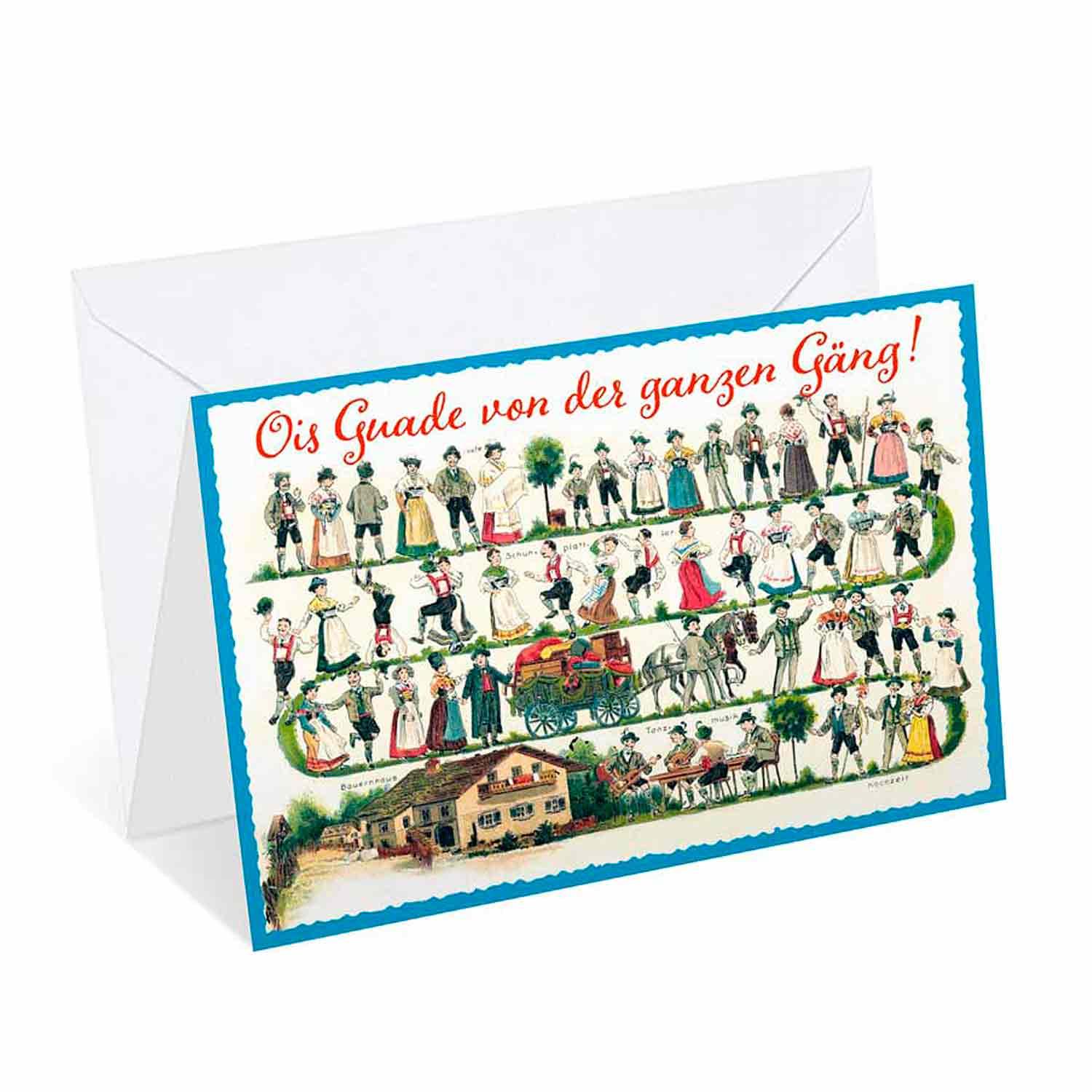 Geburtstagskarte "Ois Guade von der ganzen Gäng!" - bavariashop - mei LebensGfui