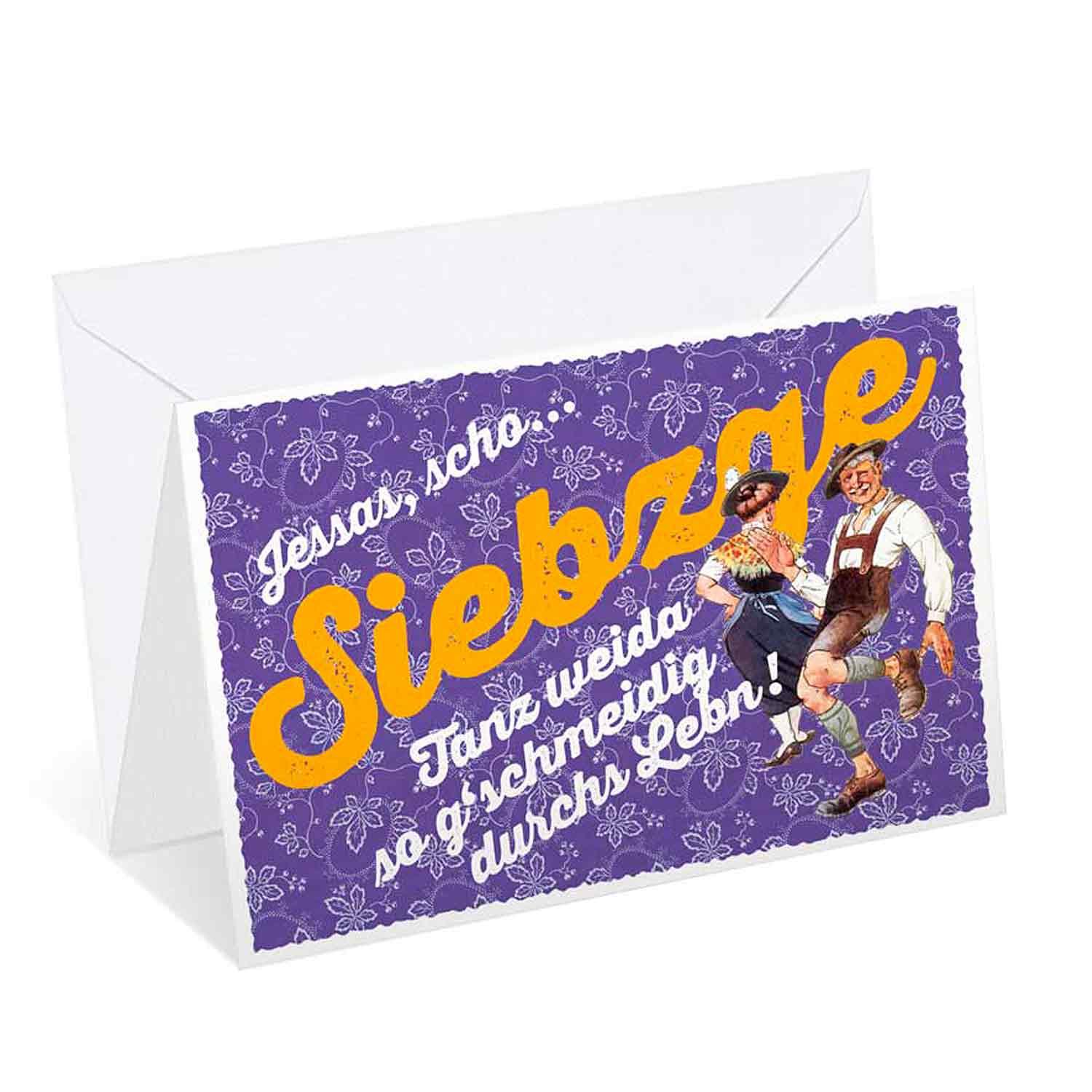 Geburtstagskarte zum 70. "Siebzge" - bavariashop - mei LebensGfui