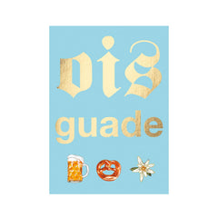 Glückwunschkarte "Ois Guade - Brezn und Maßkruag"