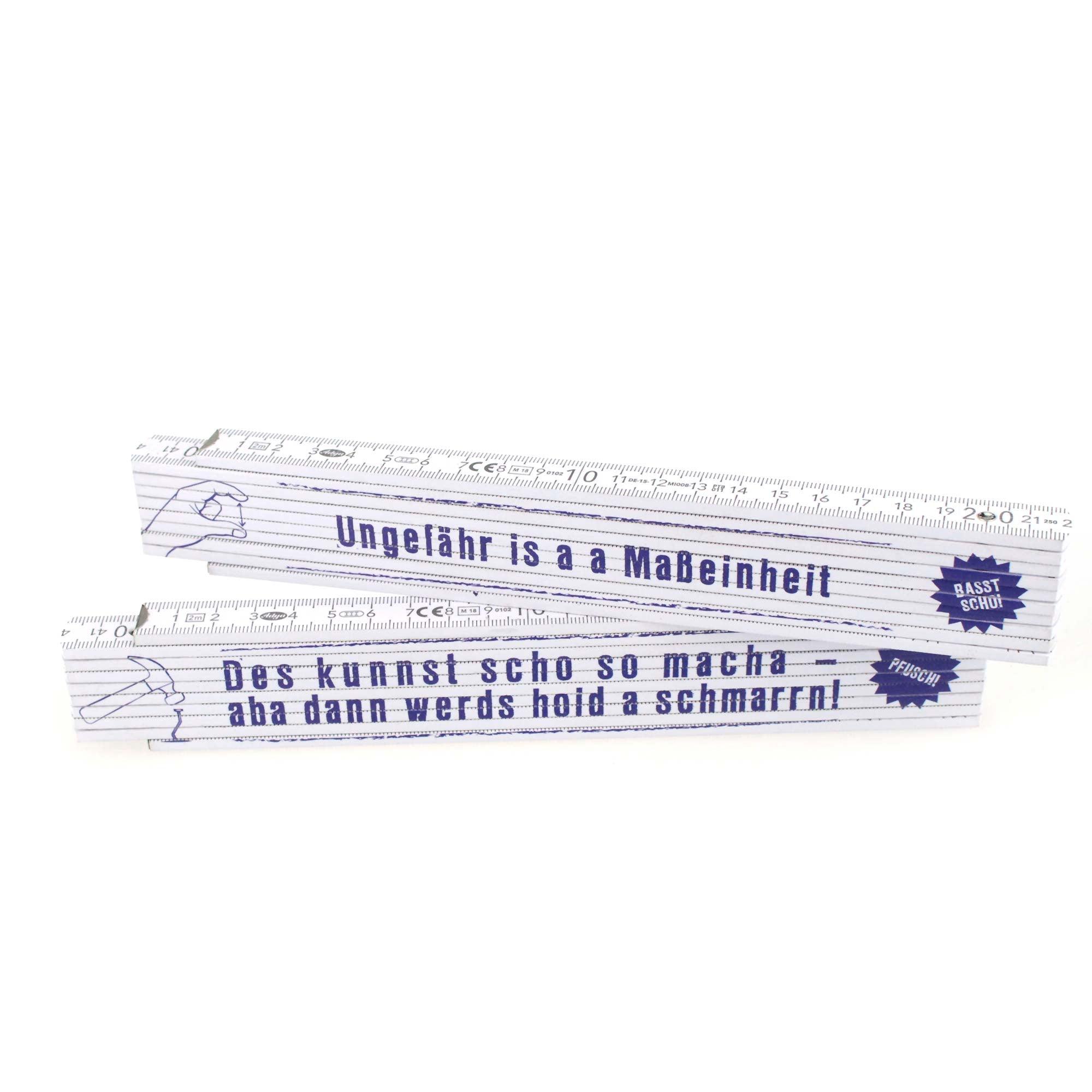 Handwerkerset "Basst scho" (Meterstab + Bleistift) - bavariashop - mei LebensGfui