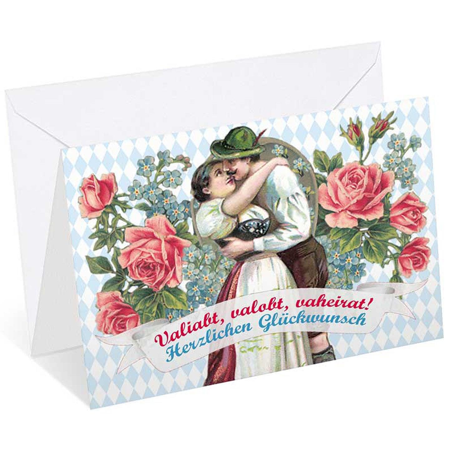 Hochzeitskarte "Valiabt, valobt, vaheirat!" - bavariashop - mei LebensGfui