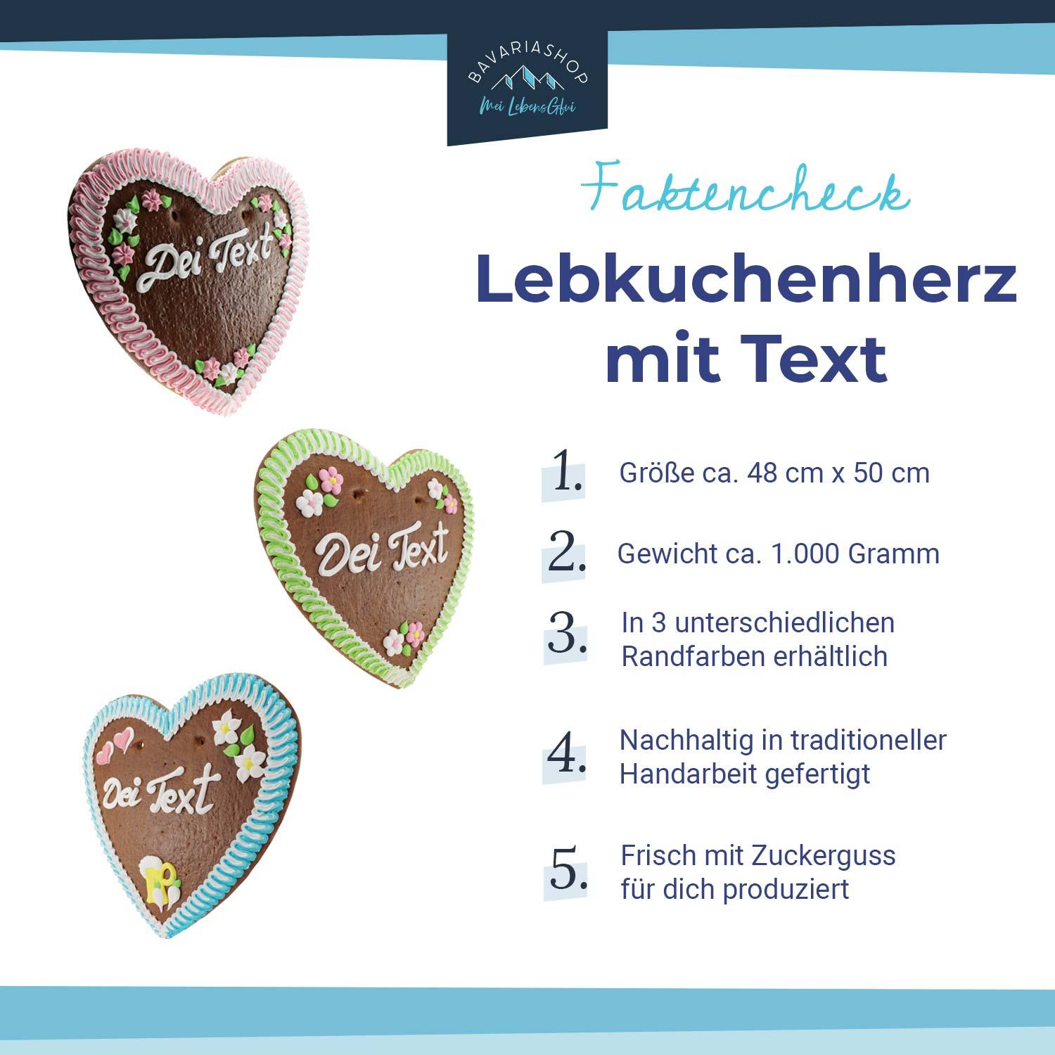 Lebkuchenherz mit Wunschtext - bavariashop - mei LebensGfui