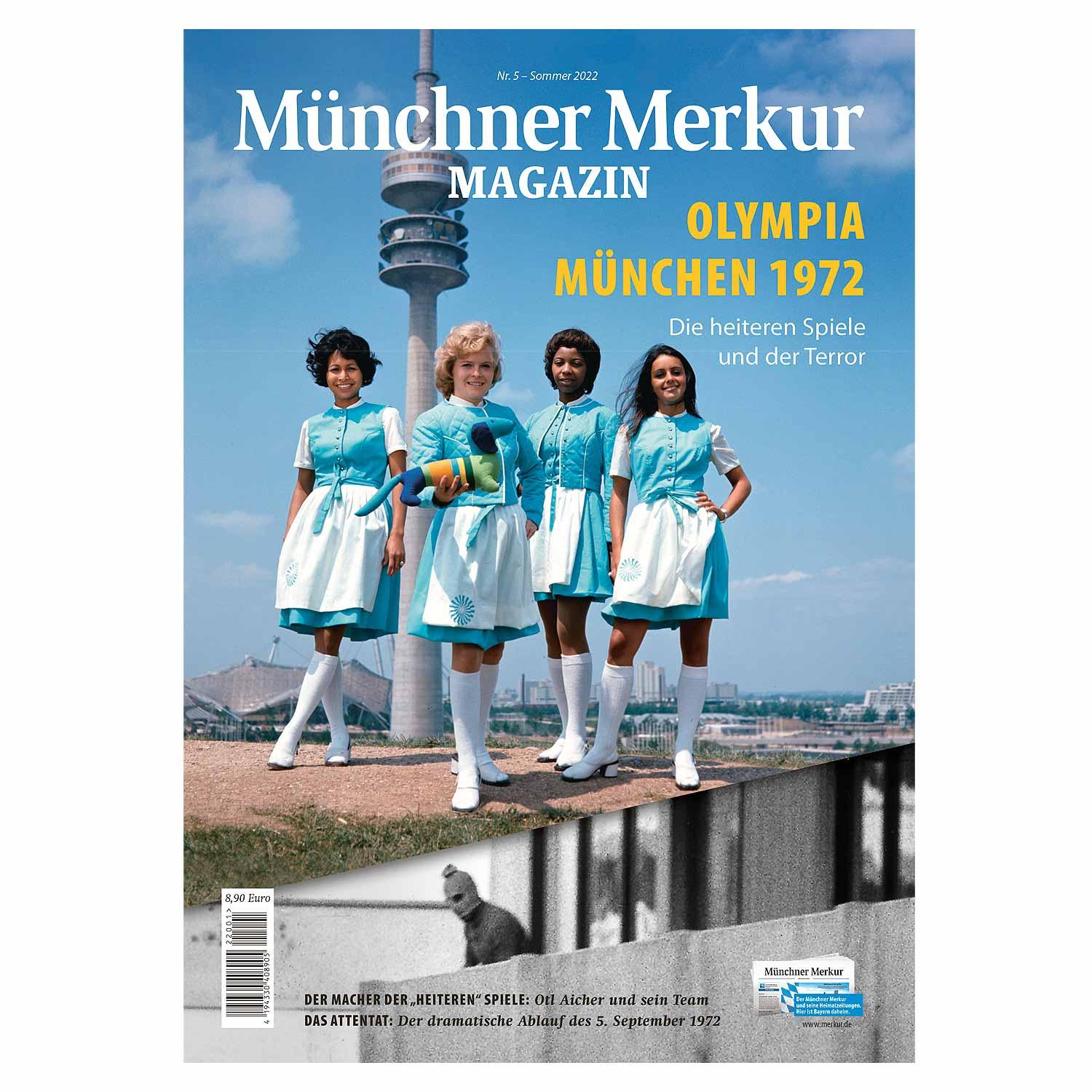 Magazin mit historischem Cover zu Olympia München 1972, 82 Seiten zu Sport, Design und Attentat.