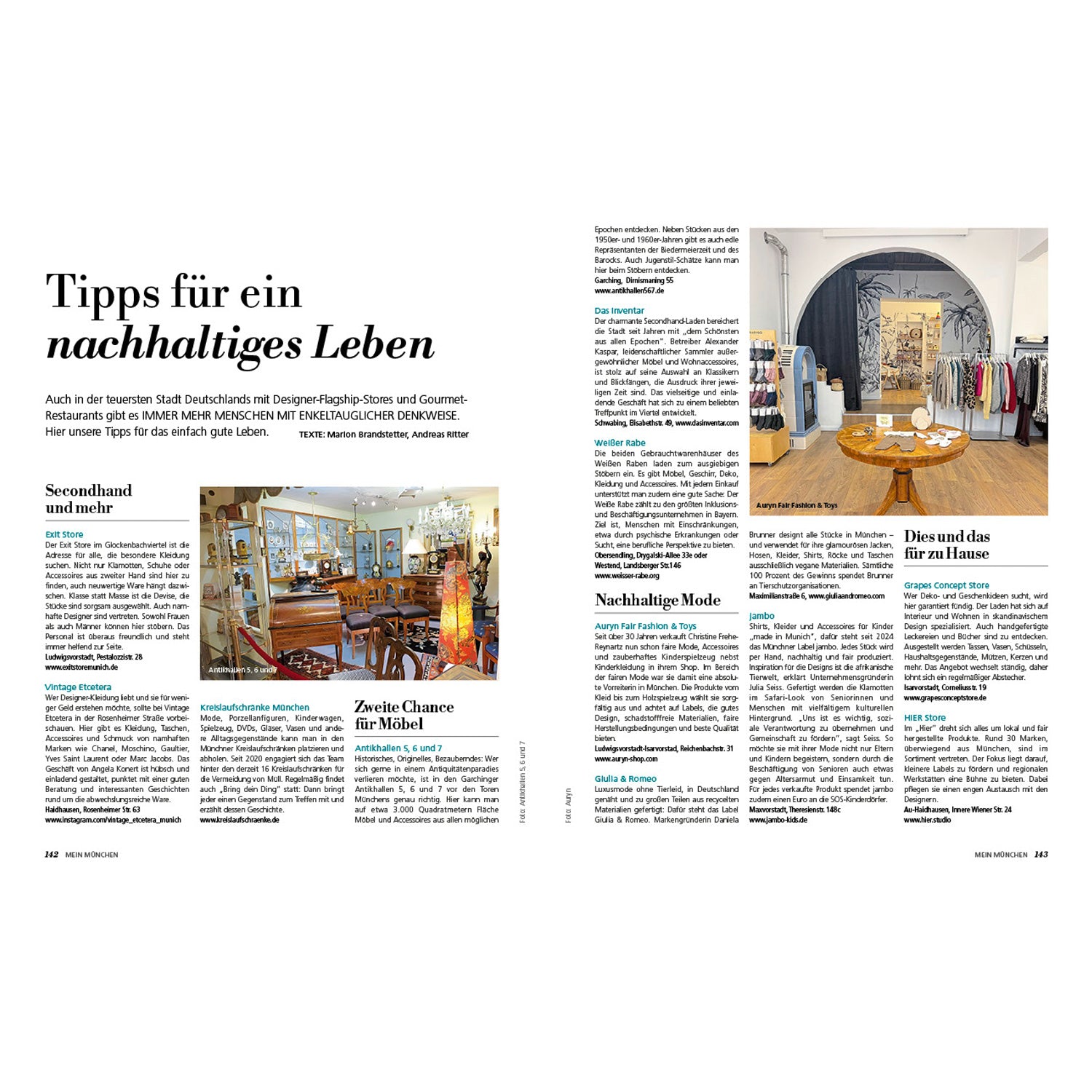 Magazin Mein München 2026 von Münchner Merkur mit Titel Tipps für ein nachhaltiges Leben und Produktbildern