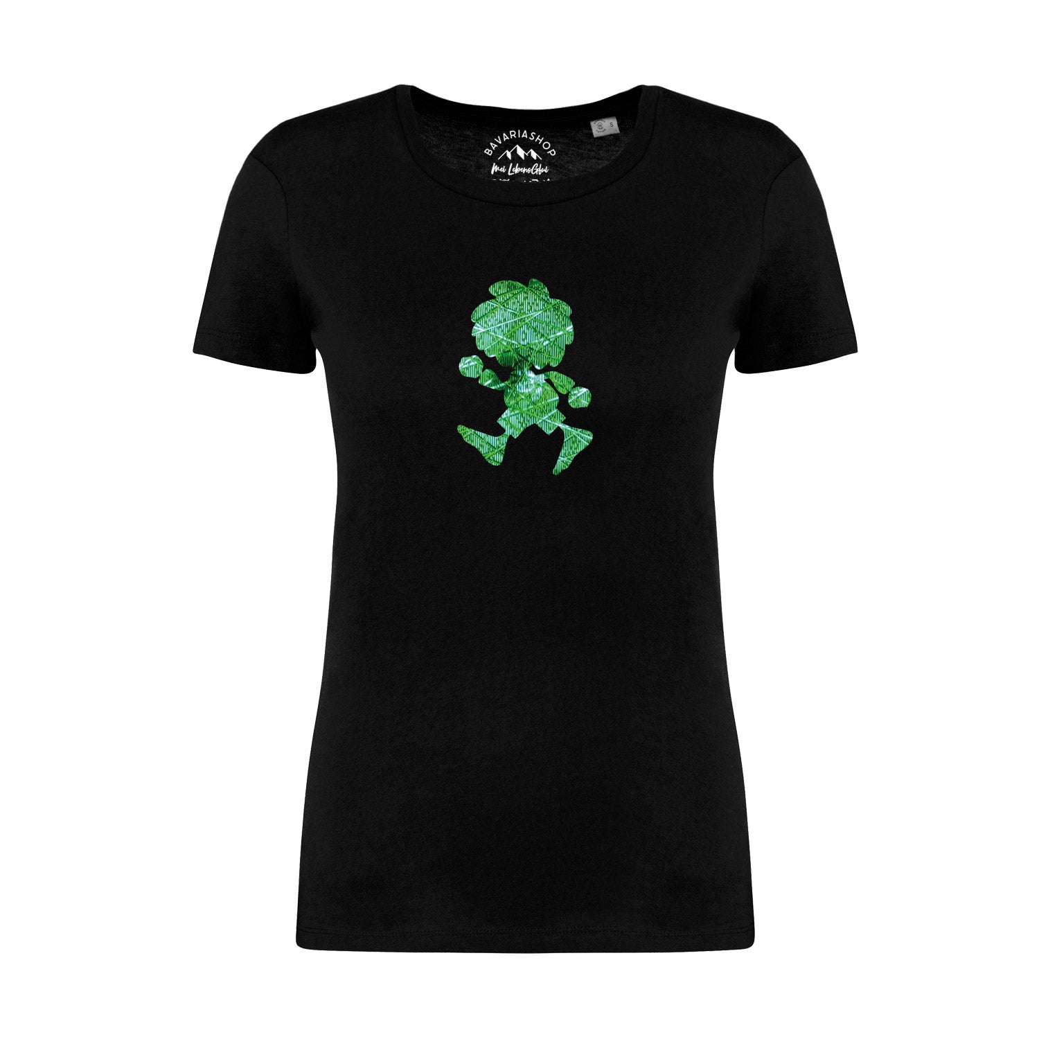 Damen T-Shirt mit Pumuckl-Motiven vorn und hinten, Sonderedition zur Münchner Ampel, 100 % Bio-Baumwolle.