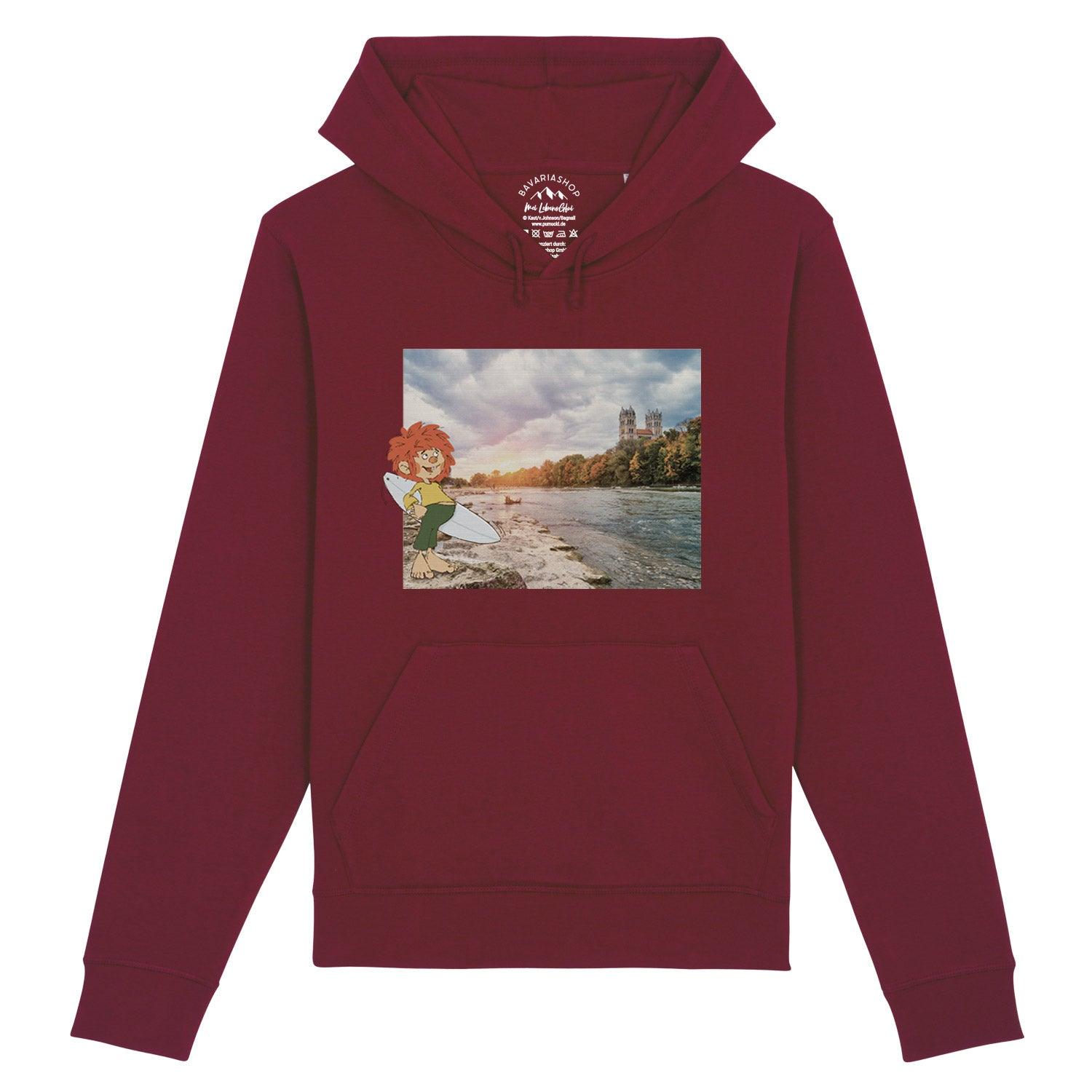 ®Pumuckl Damen Hoodie "Surfer-Kobold" - bavariashop - mei LebensGfui