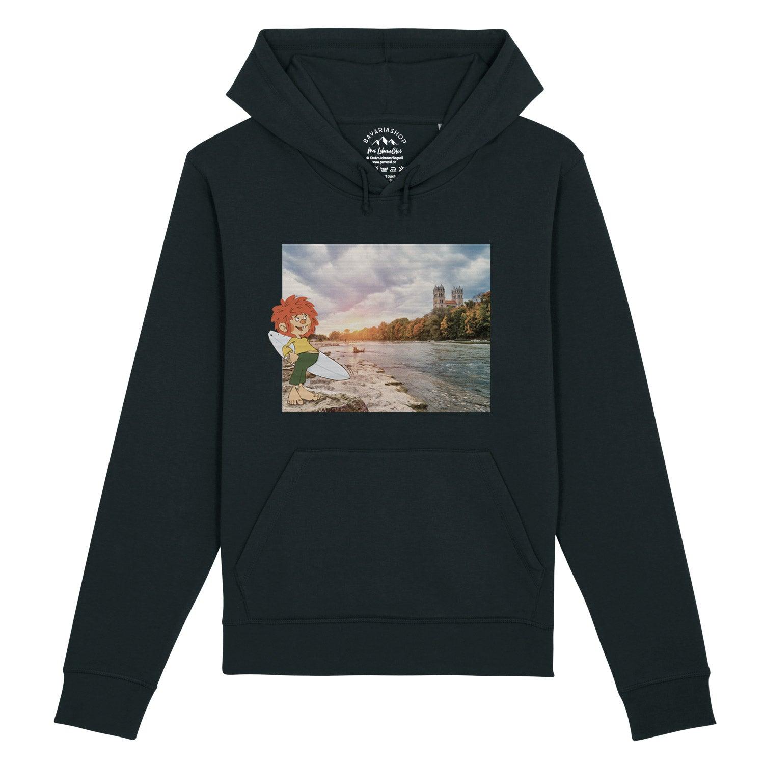 ®Pumuckl Damen Hoodie "Surfer-Kobold" - bavariashop - mei LebensGfui