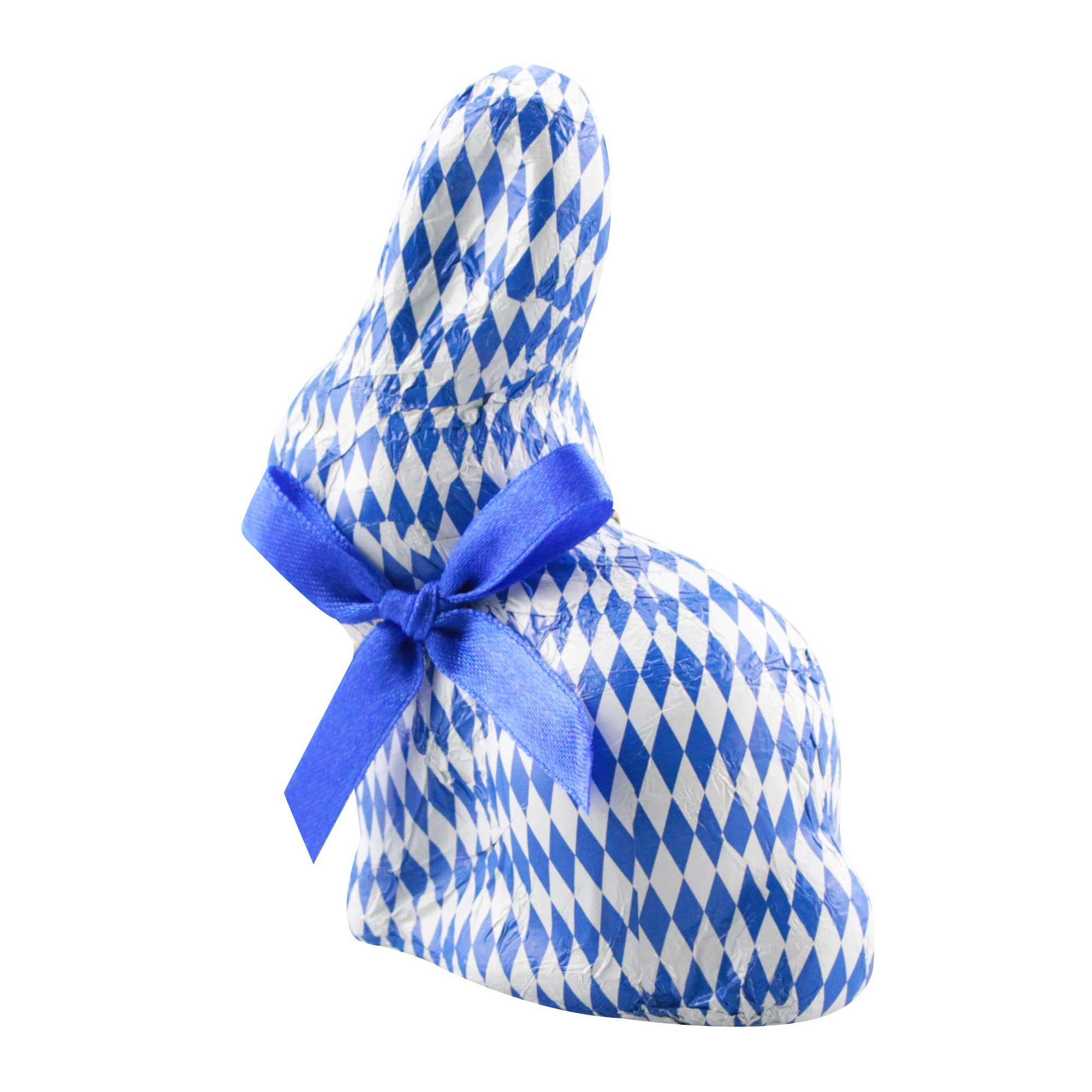 Schoko Osterhase "weiß-blau" - bavariashop - mei LebensGfui