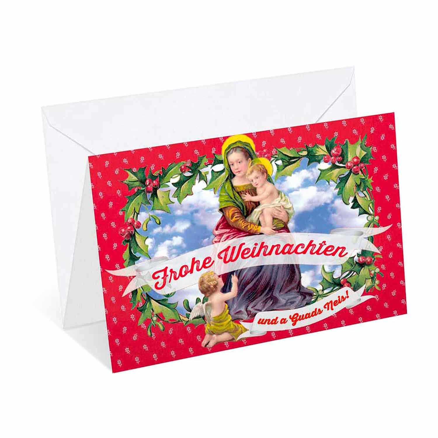 Weihnachtskarte "Maria Frohe Weihnachten" - bavariashop - mei LebensGfui