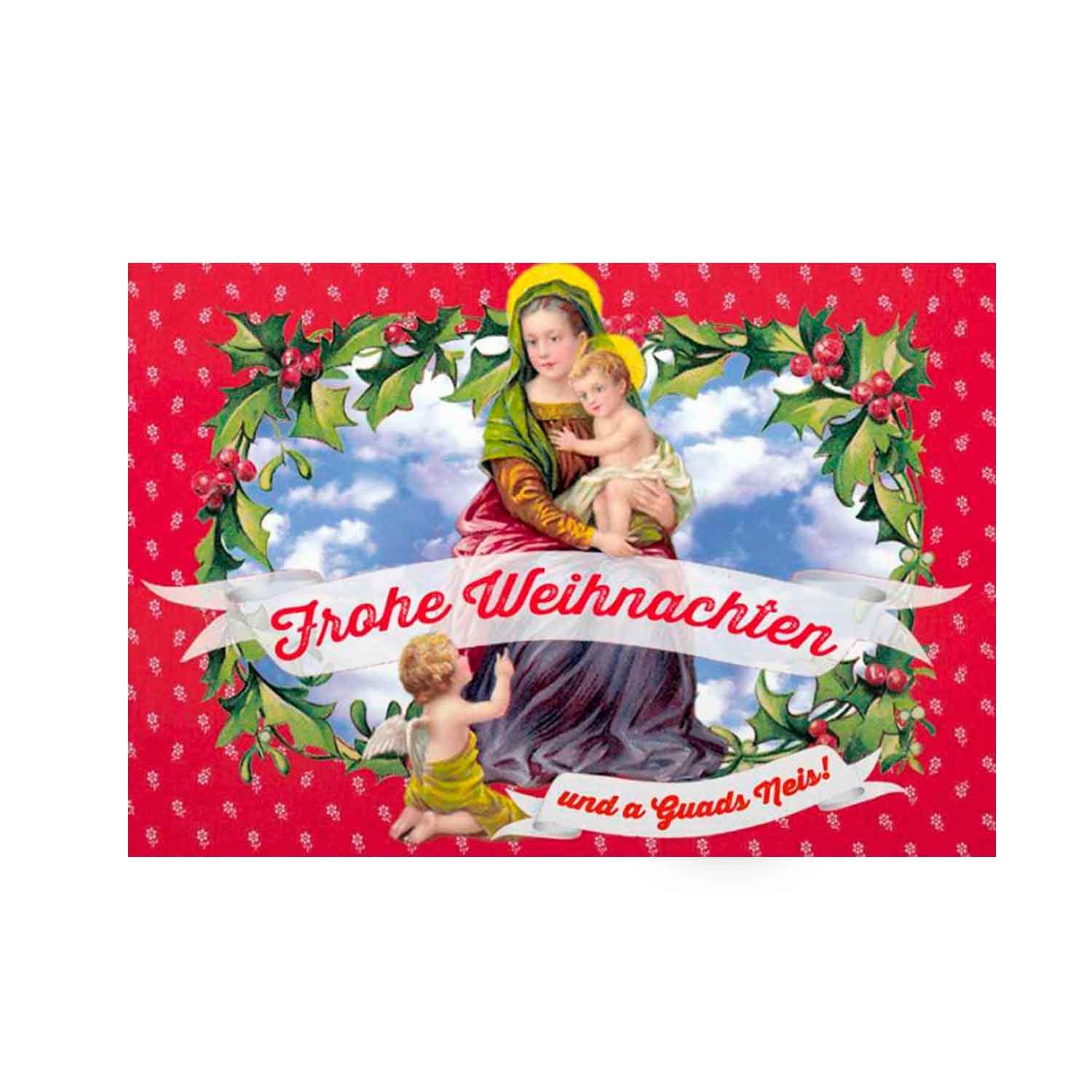 Weihnachtskarte "Maria Frohe Weihnachten" - bavariashop - mei LebensGfui